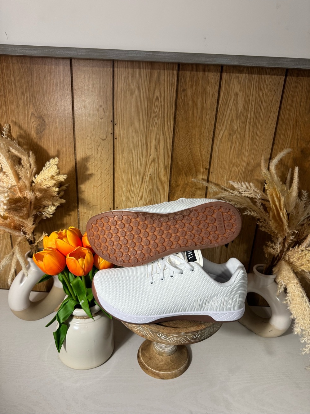 NOBULL White Sneakers with Gum Sole